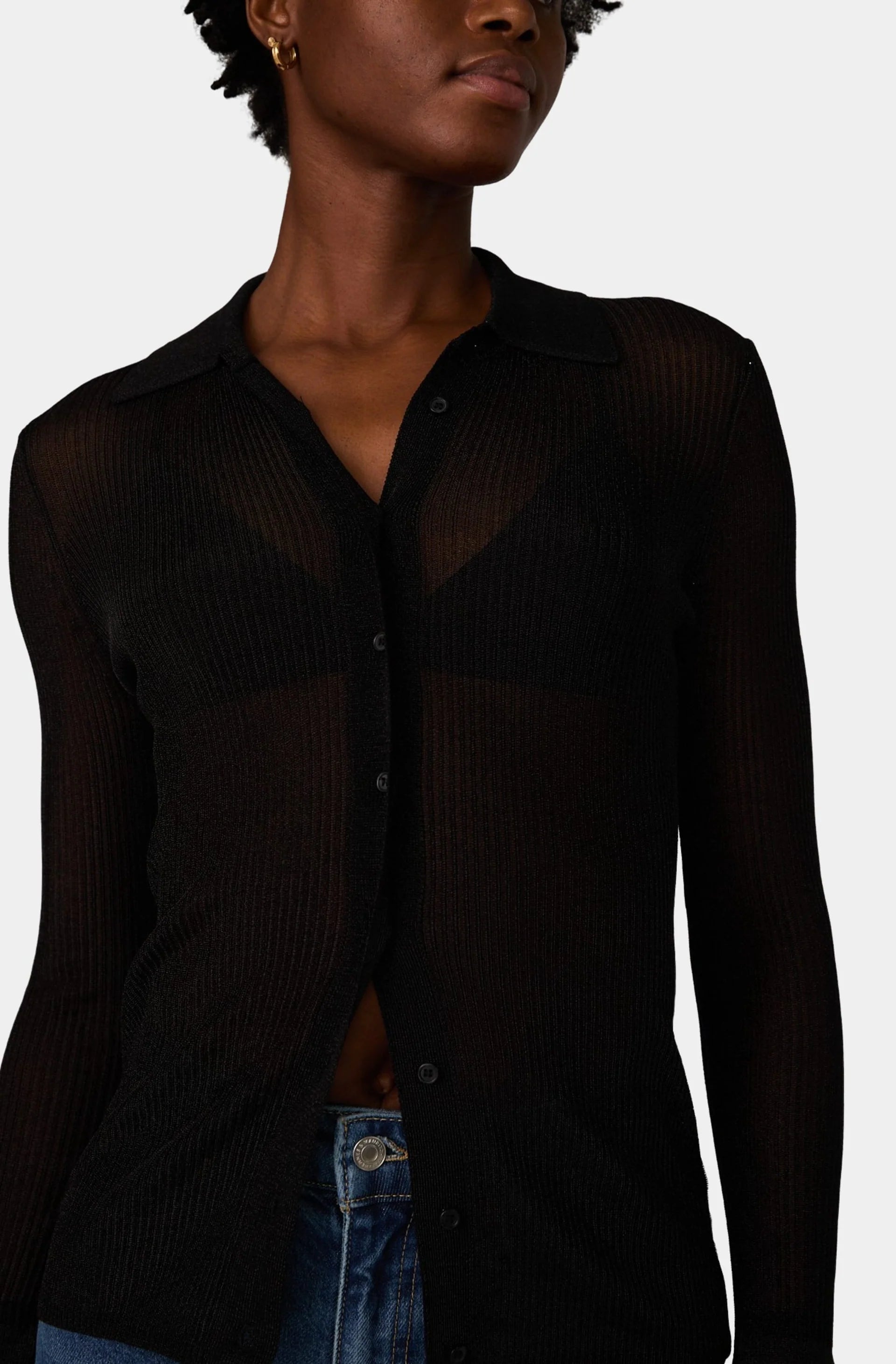 Melanie Lurex Mix Collared Top