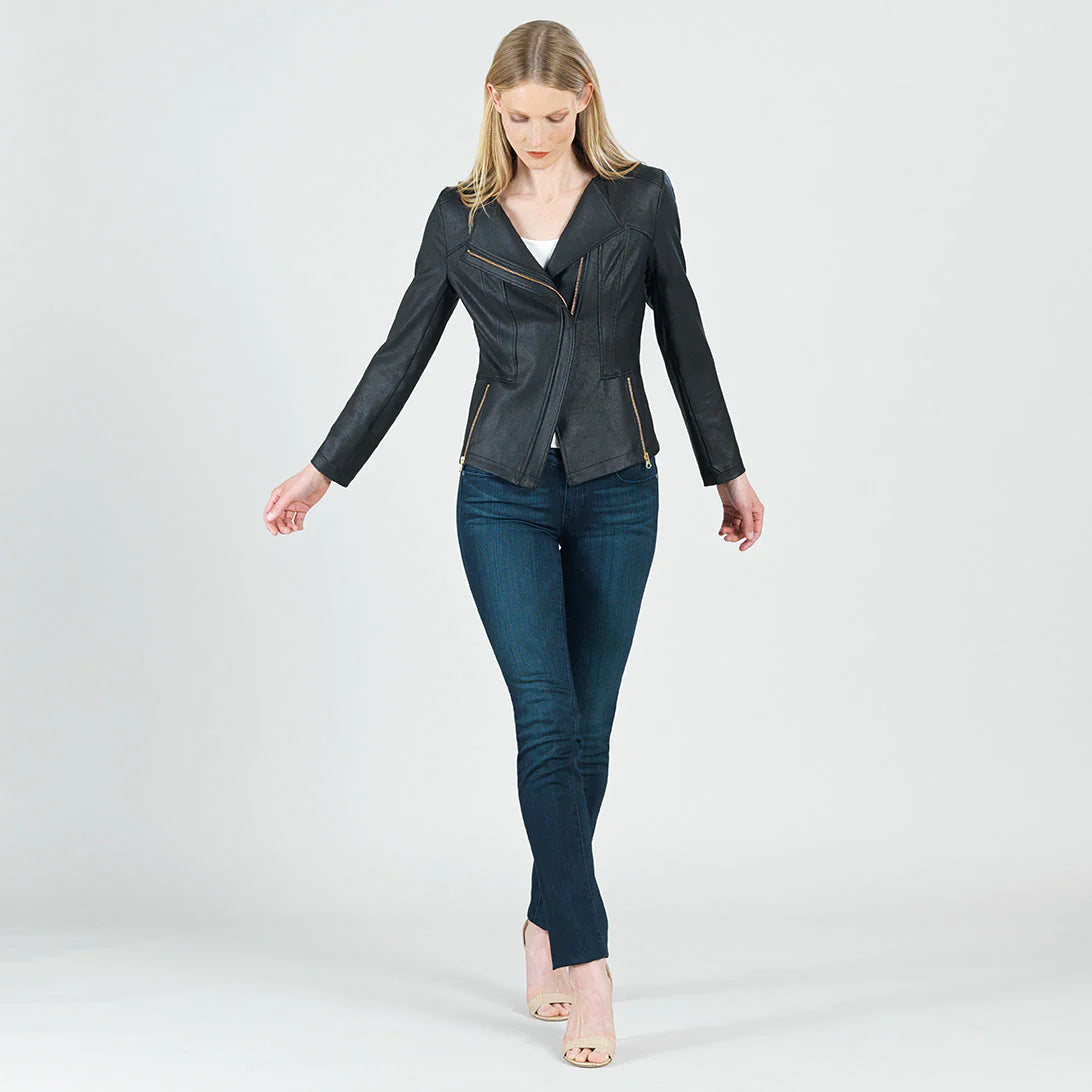 Liquid Leather Zip Jacket