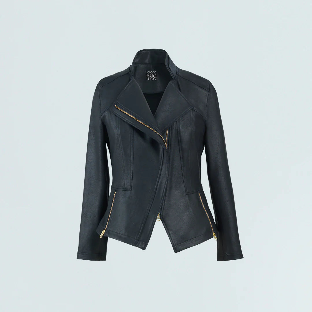 Liquid Leather Zip Jacket