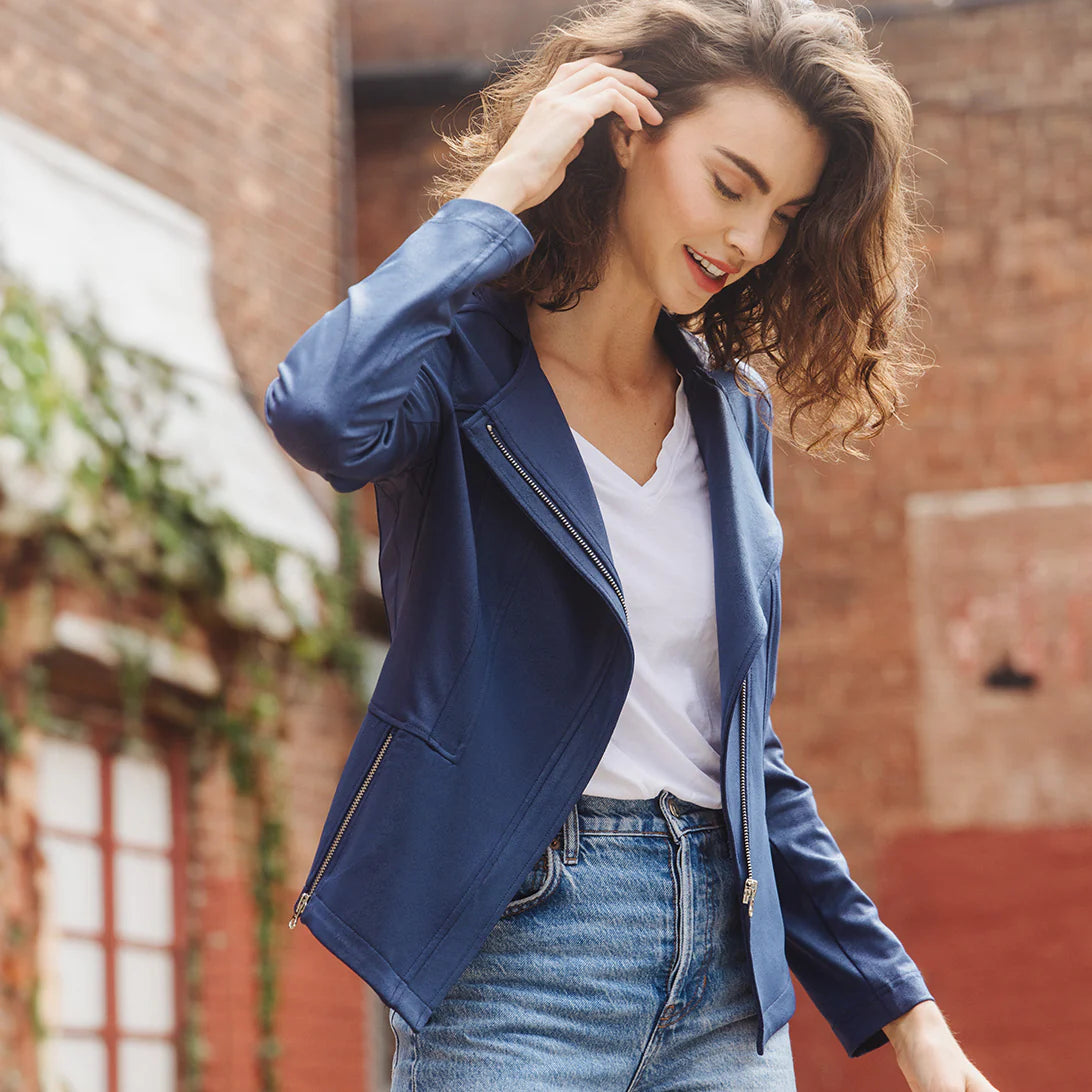 Liquid Leather Zip Jacket