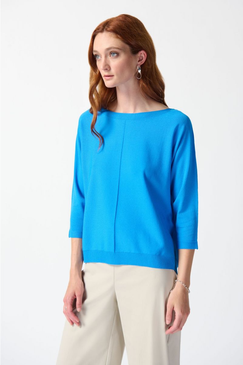 French Blue Pullover Knit Top