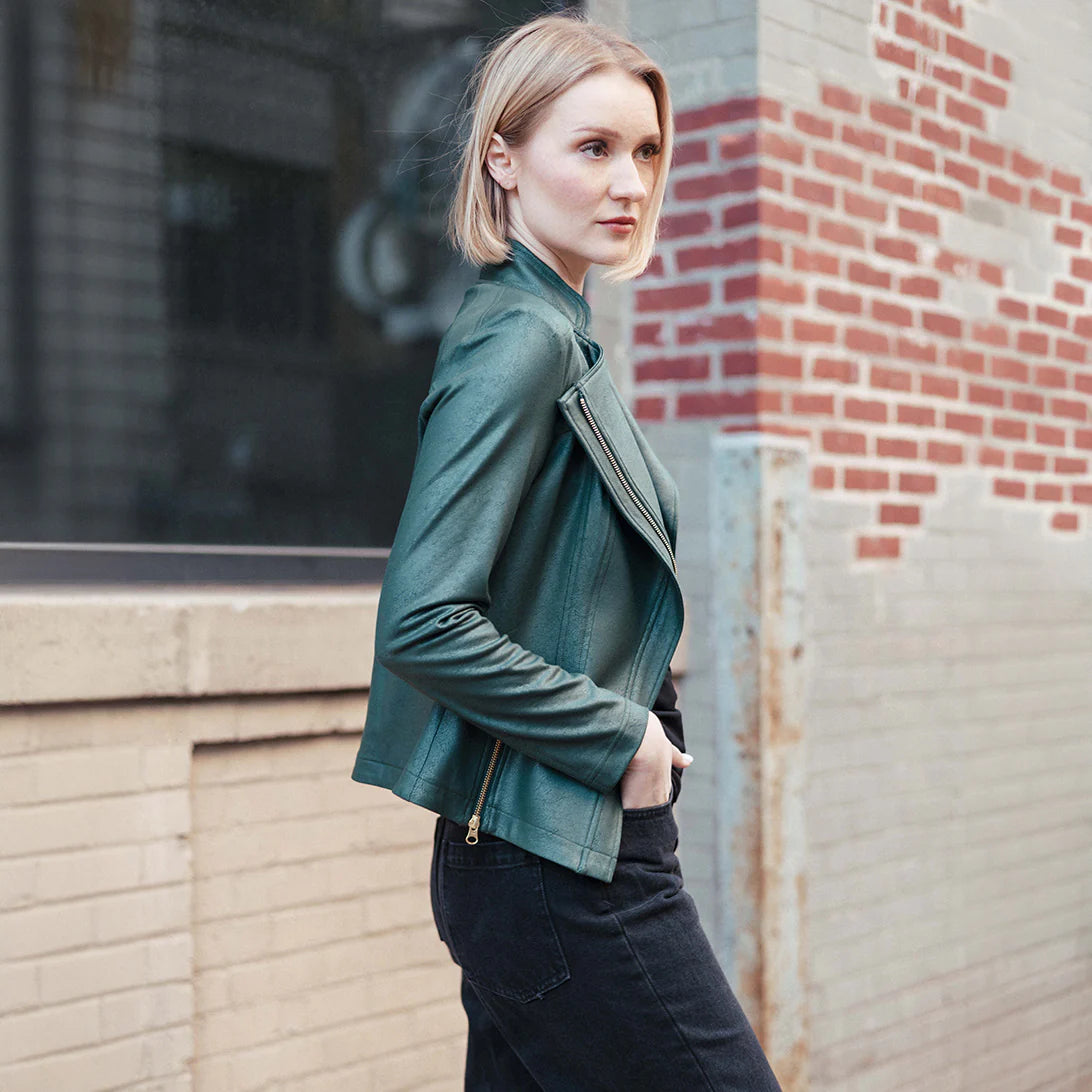 Liquid Leather Zip Jacket