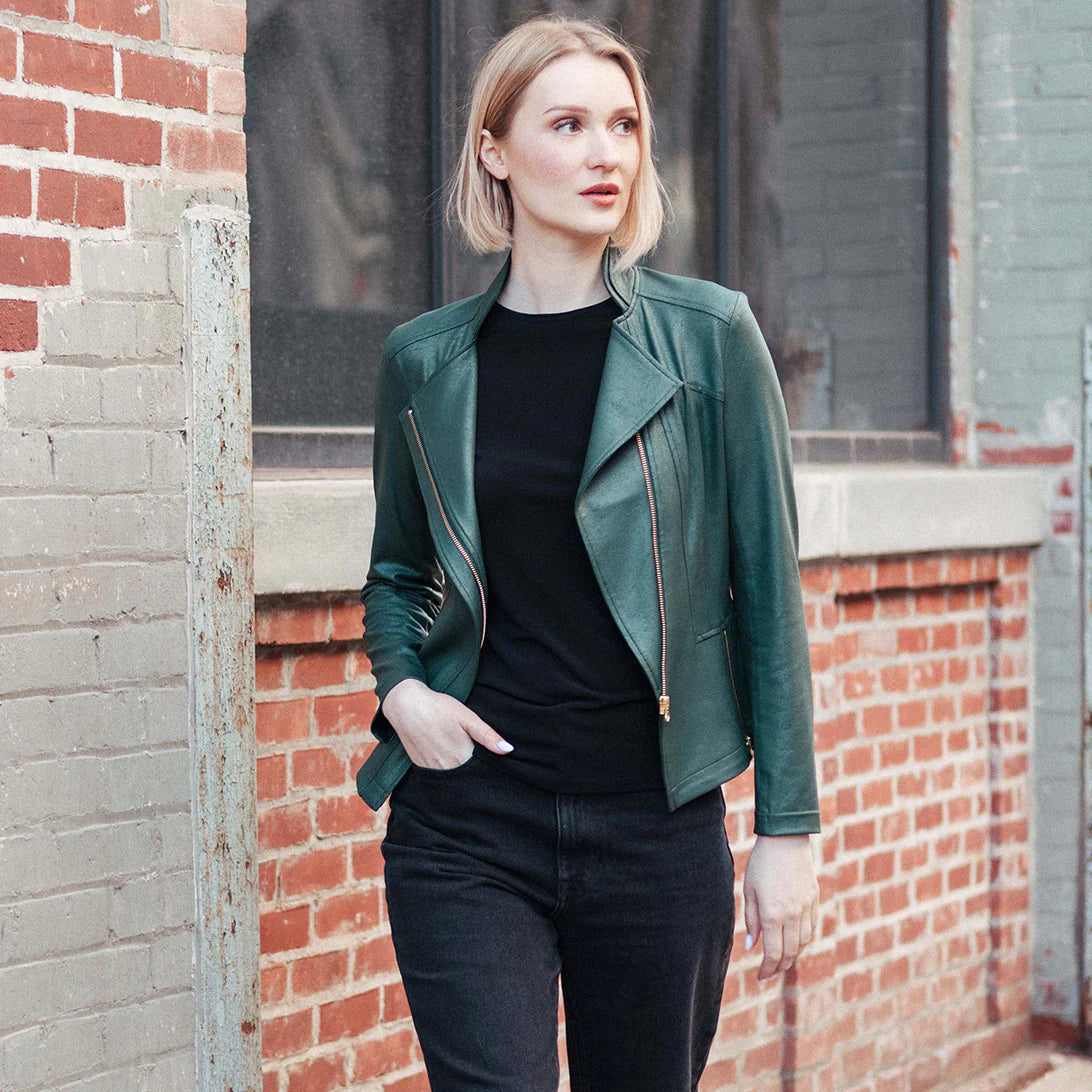 Liquid Leather Zip Jacket