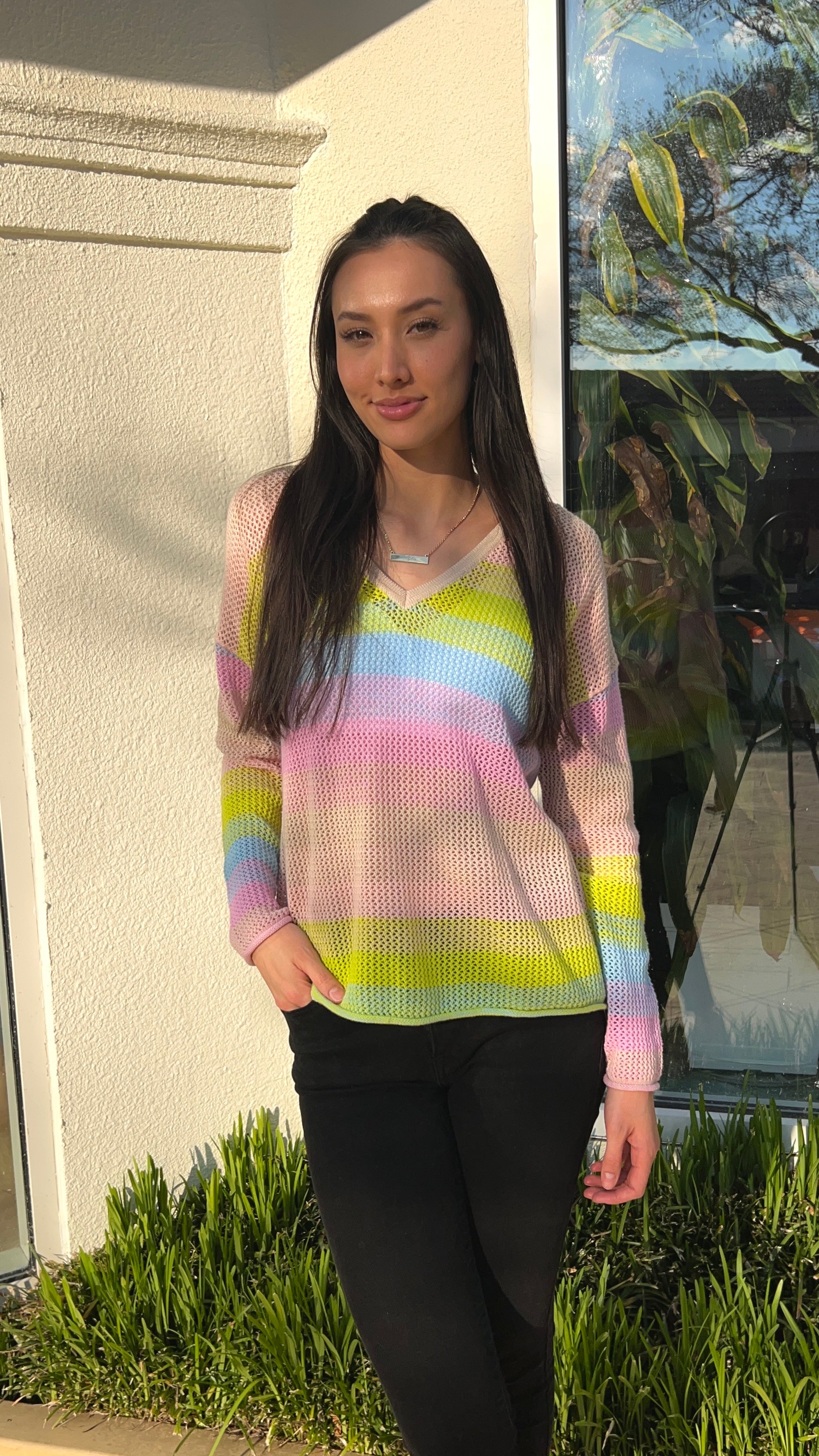 Over The Rainbow Vneck Sweater