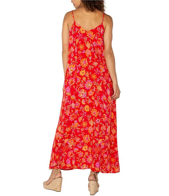 Spaghetti Floral Woven Dress