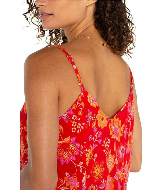 Spaghetti Floral Woven Dress