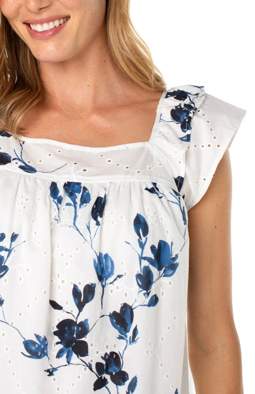 Rose Square Neck Top