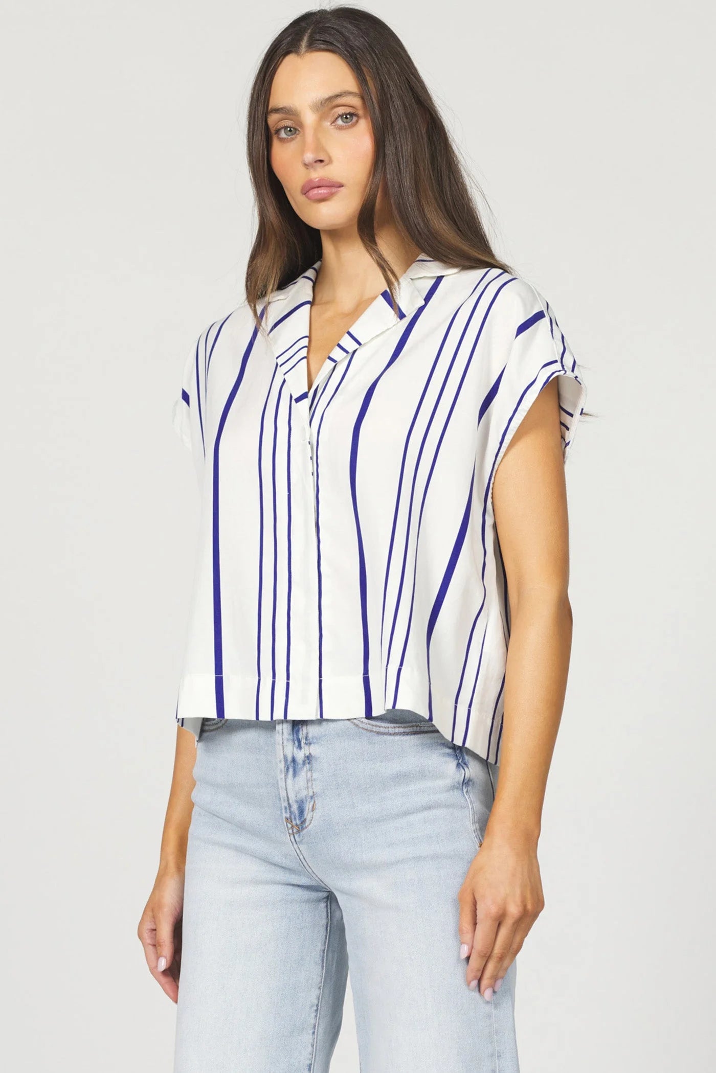 Cruz Cap Sleeve Linen Top