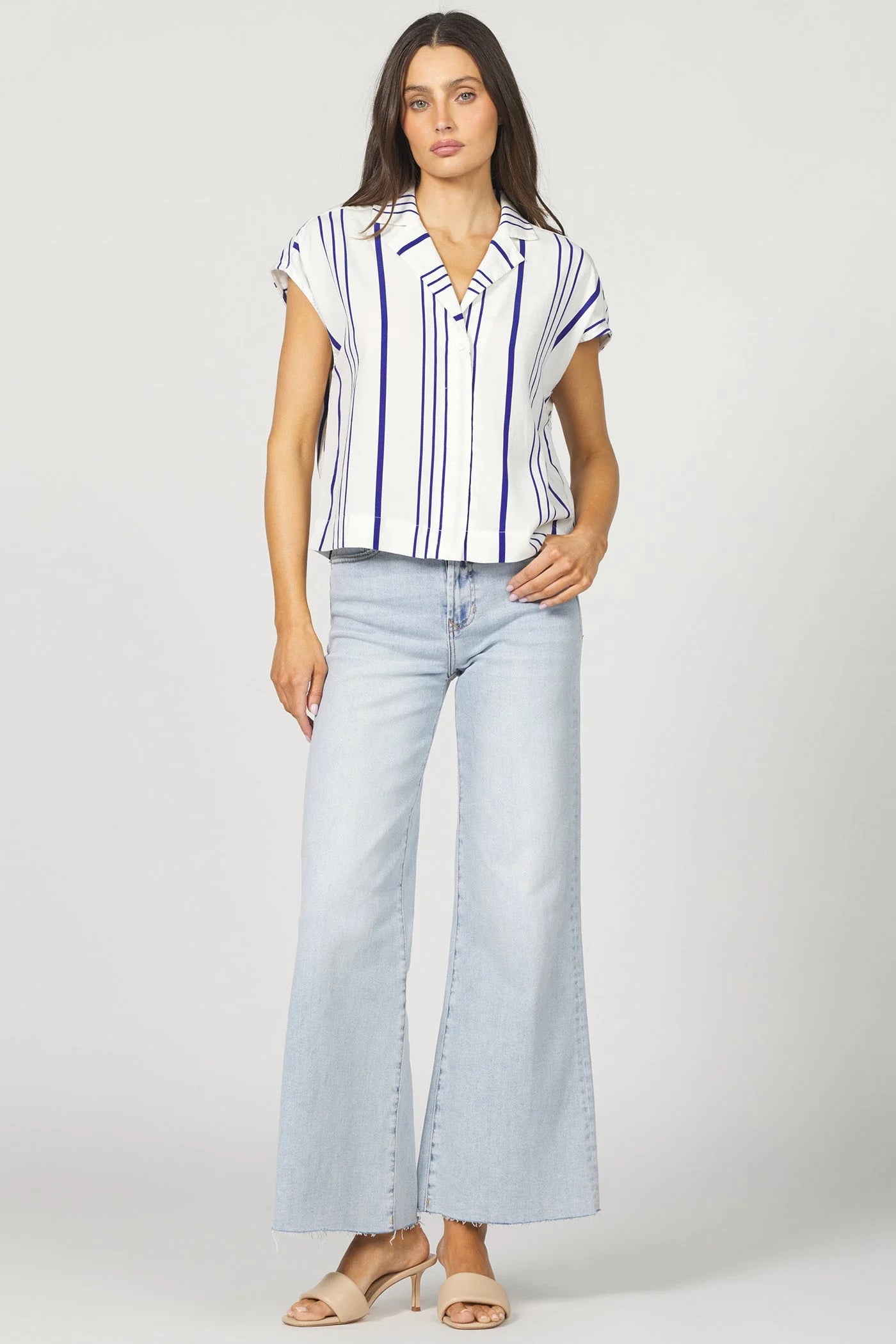 Cruz Cap Sleeve Linen Top