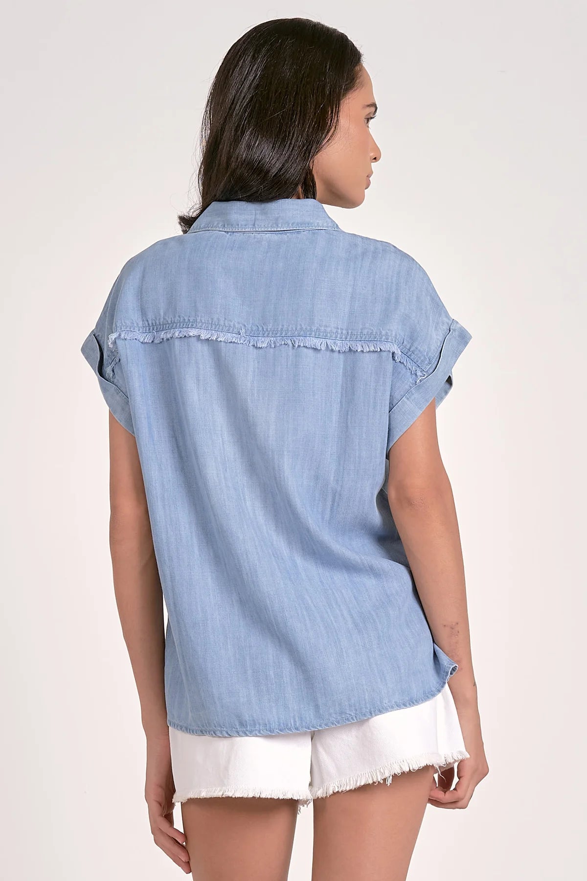 Denim Button Top