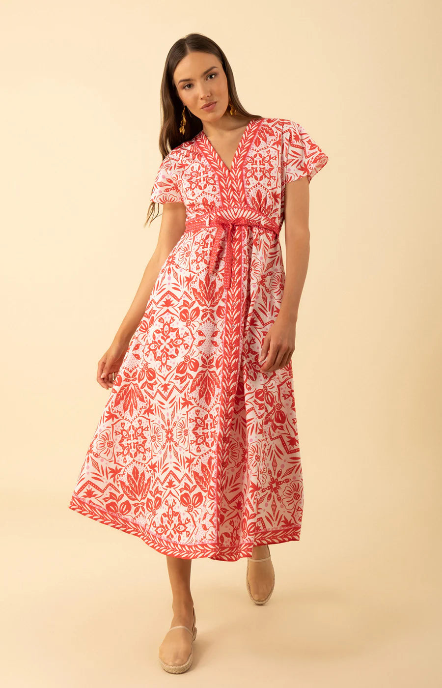 Lourni Short V Neck Dress