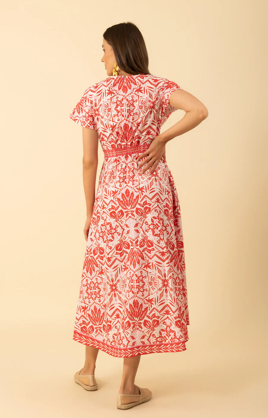 Lourni Short V Neck Dress