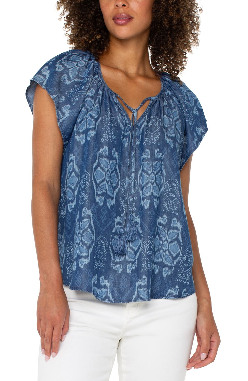 Ripple Front Tie Flutter Top