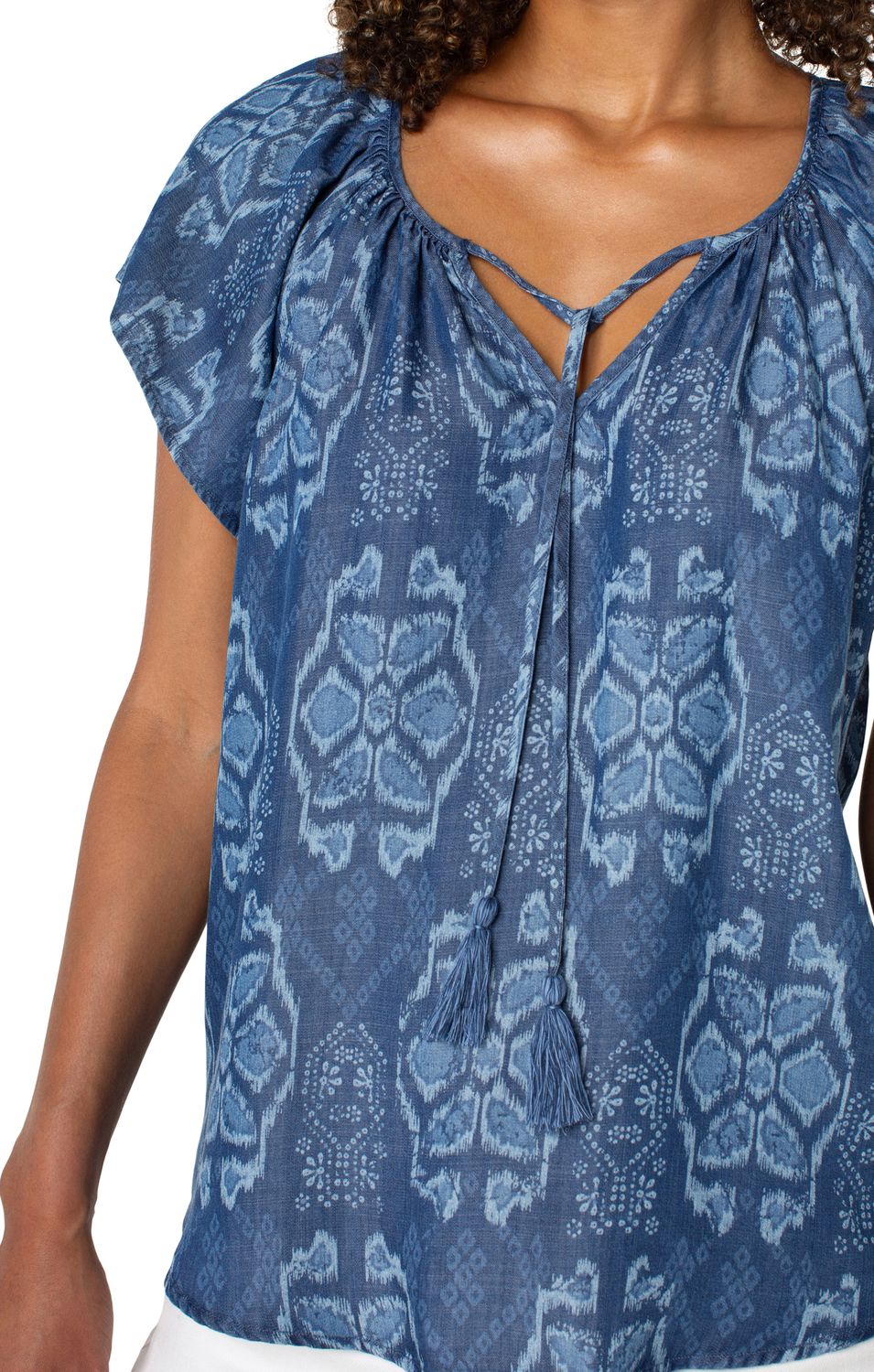 Ripple Front Tie Flutter Top