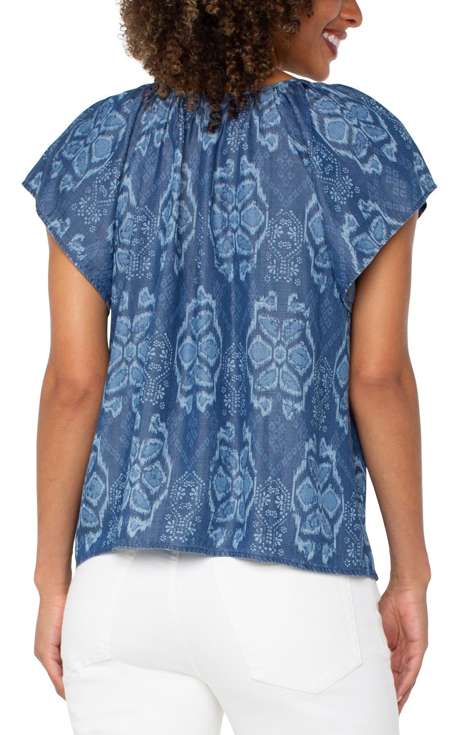 Ripple Front Tie Flutter Top