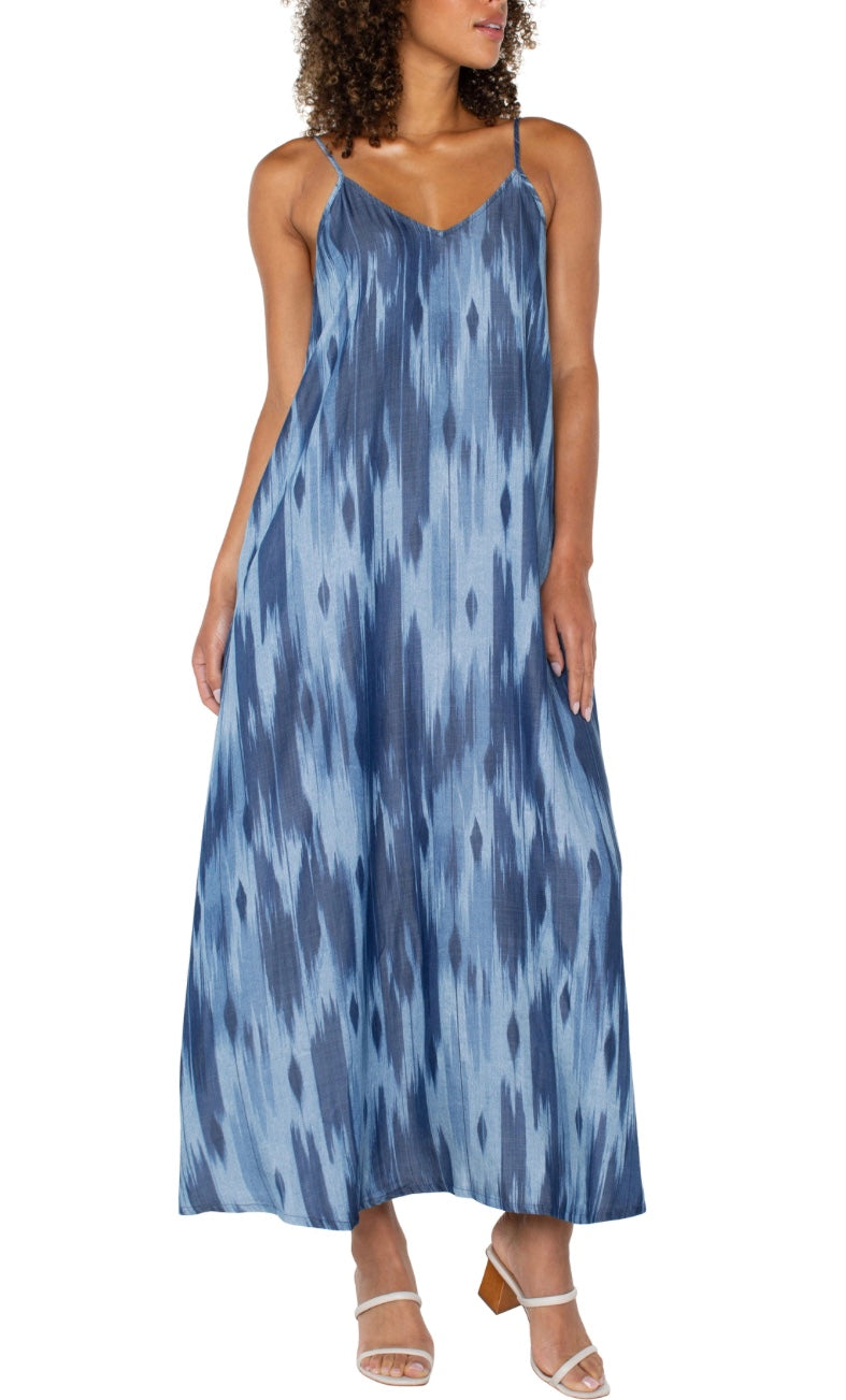 Ripple Pocket Maxi Dress