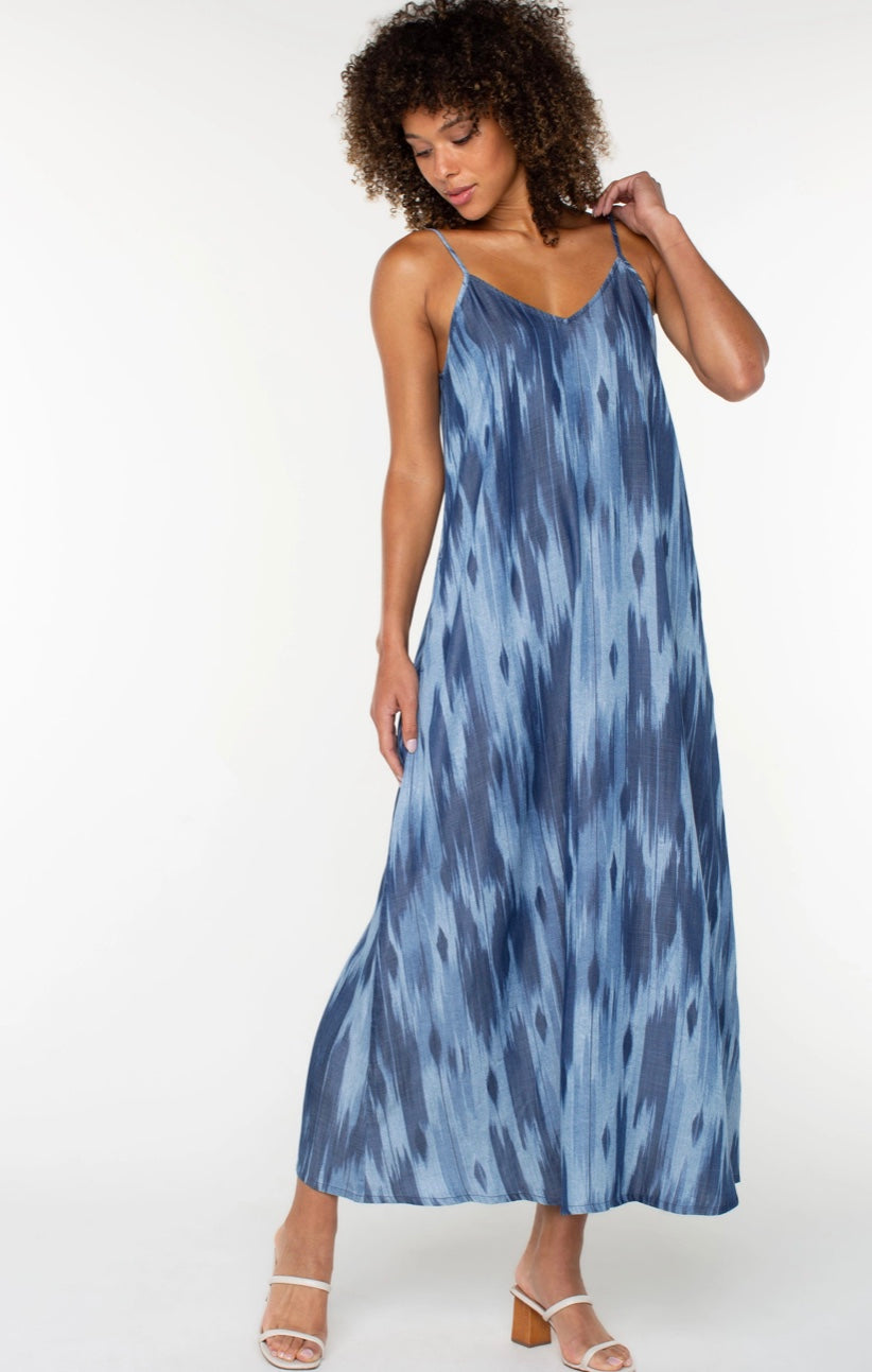 Ripple Pocket Maxi Dress