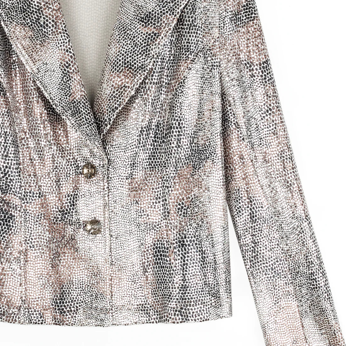 Shimmer Button Zip Jkt