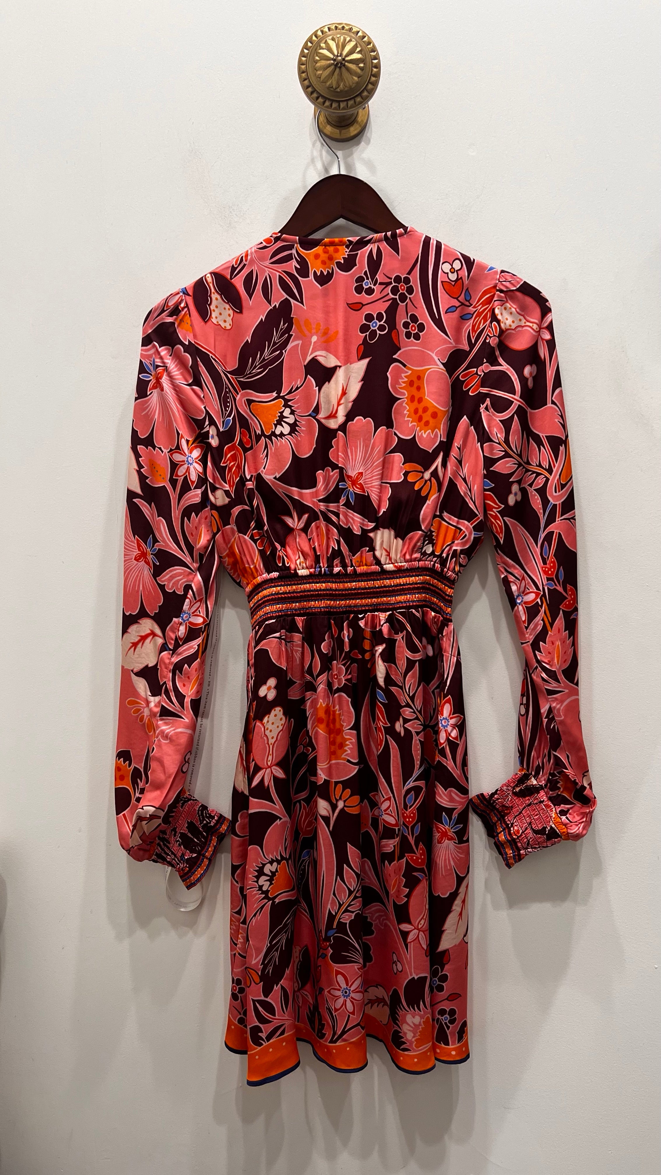 Banded L/S V Neck Dress