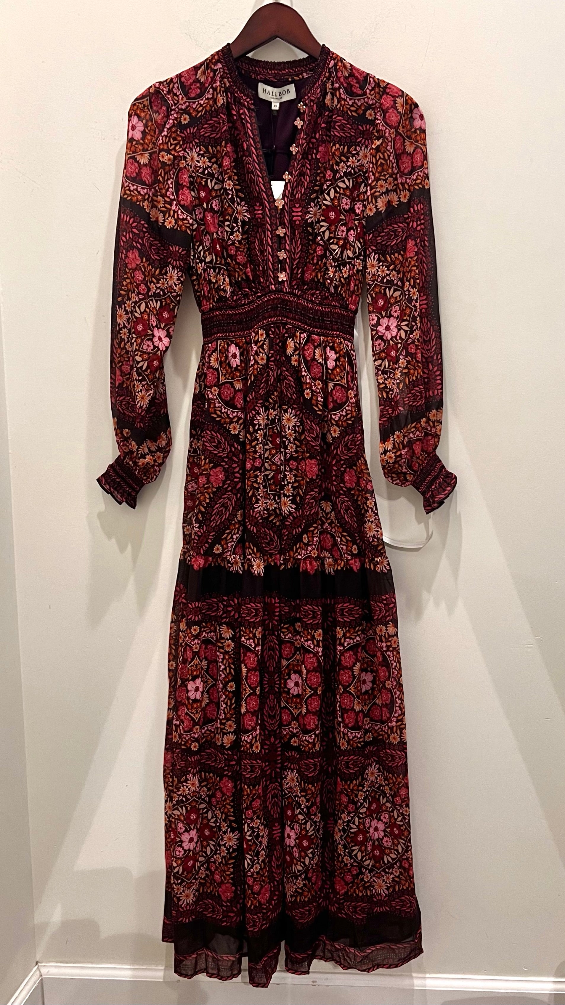 Sheer Stack L/S Dress