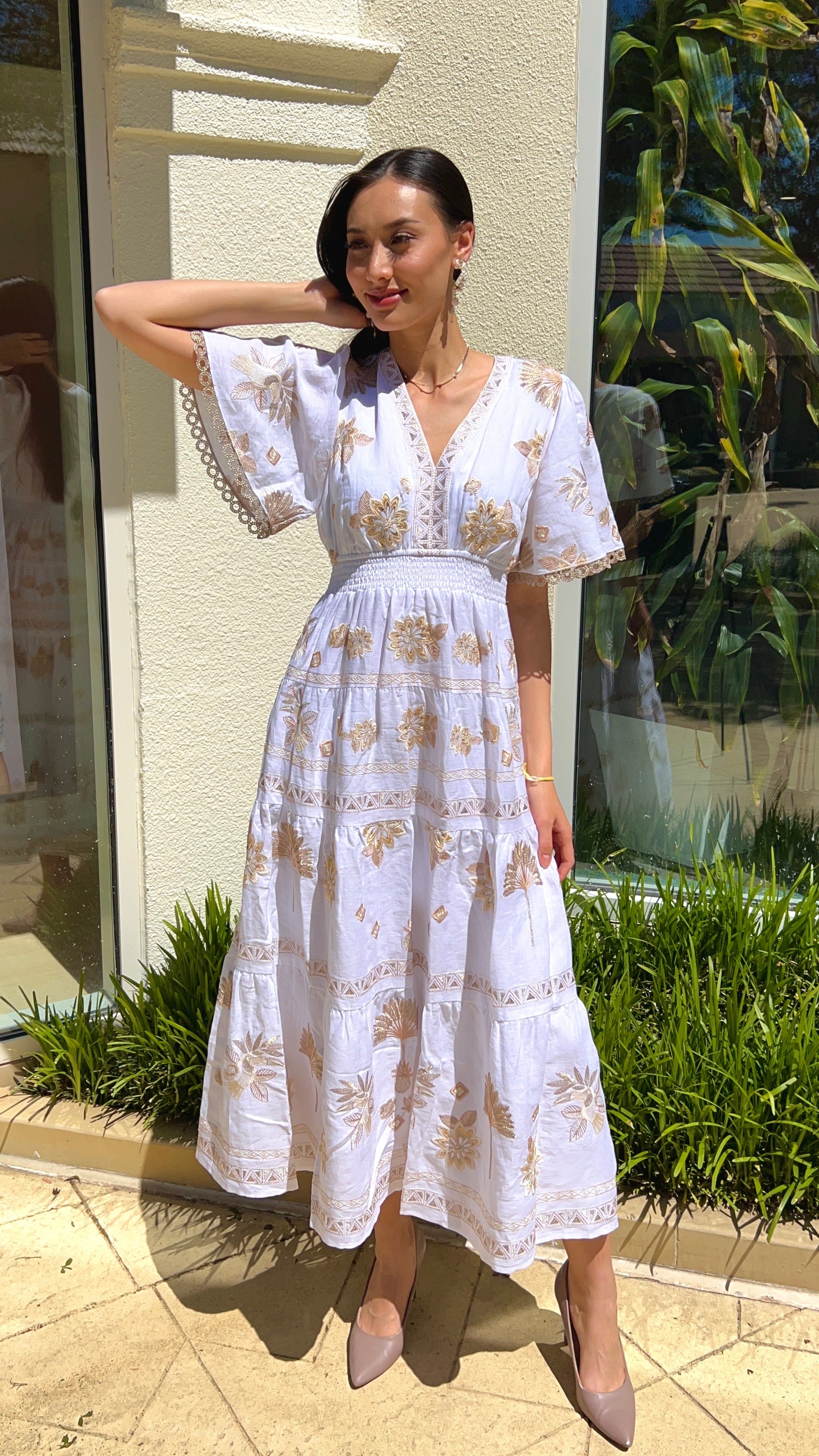 Isabella Embroidered Maxi Dress