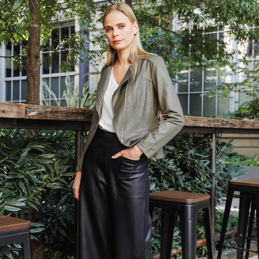Liquid Leather Zip Jacket