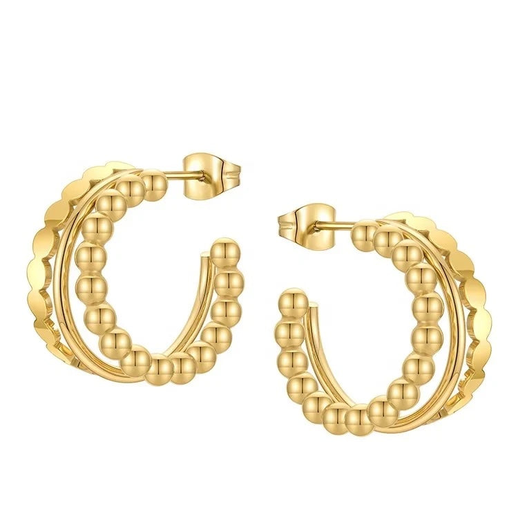 Trina Earrings - One size - 18KT Gold Plated