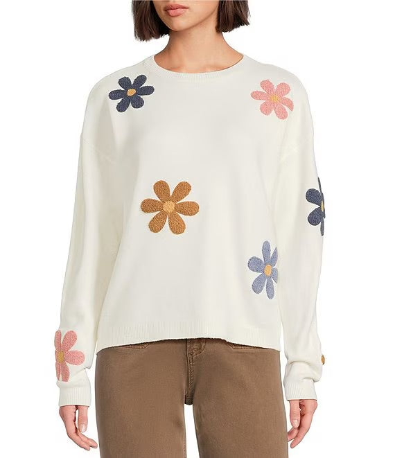 Boucle Flower Sweater