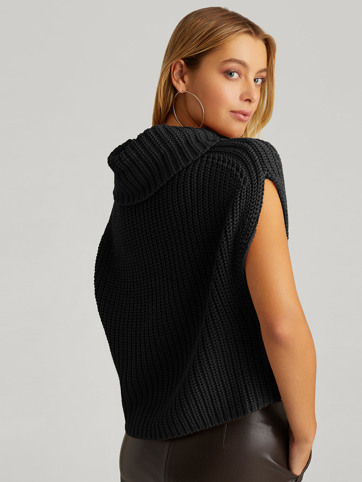 Cate Sleeveless Turtleneck Sweater