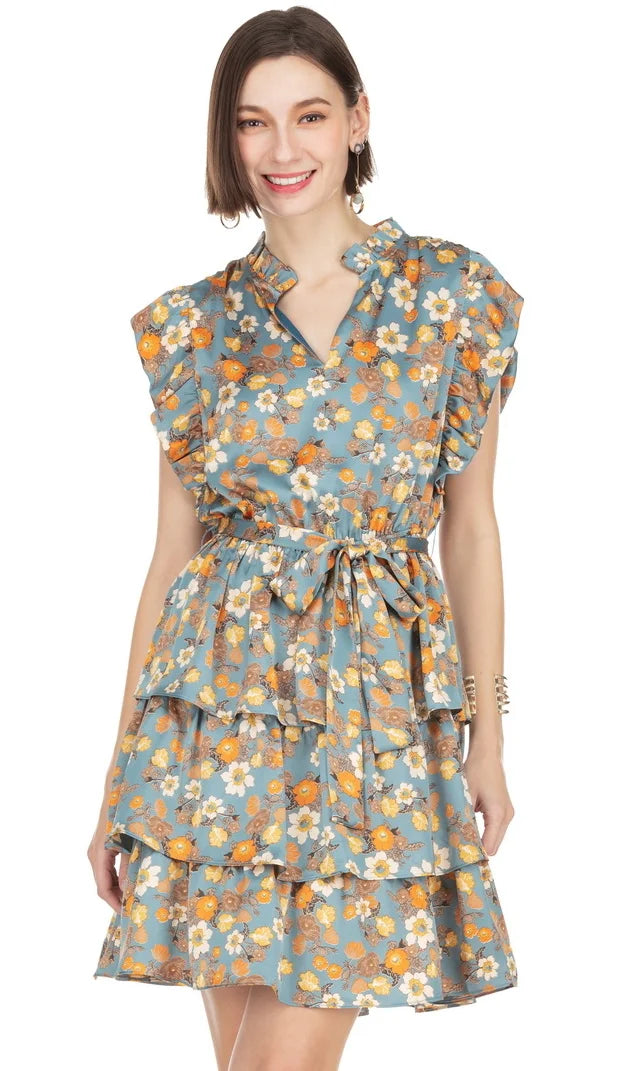 Ruffles Layers Dress Floral Harvest