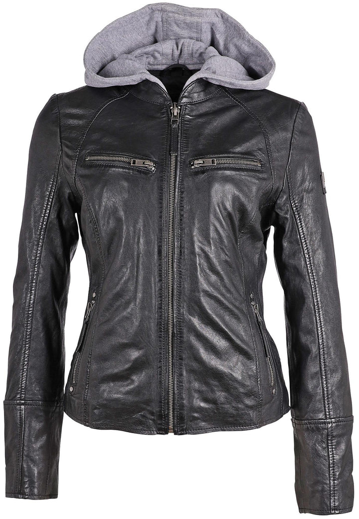 Nola Hooded Leather Jacket