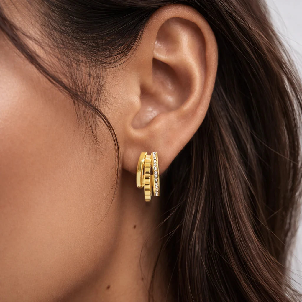 Avixee- Melina Triple Hoops18kt gpOne Size