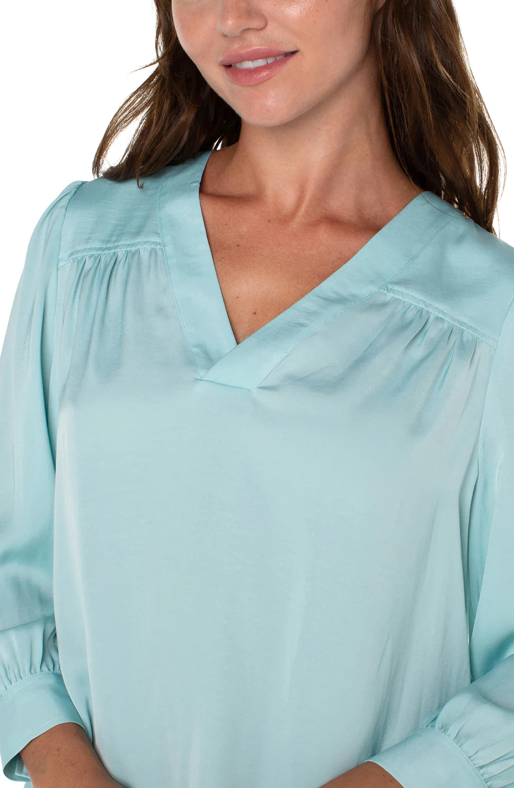 V Neck Popover Blouse