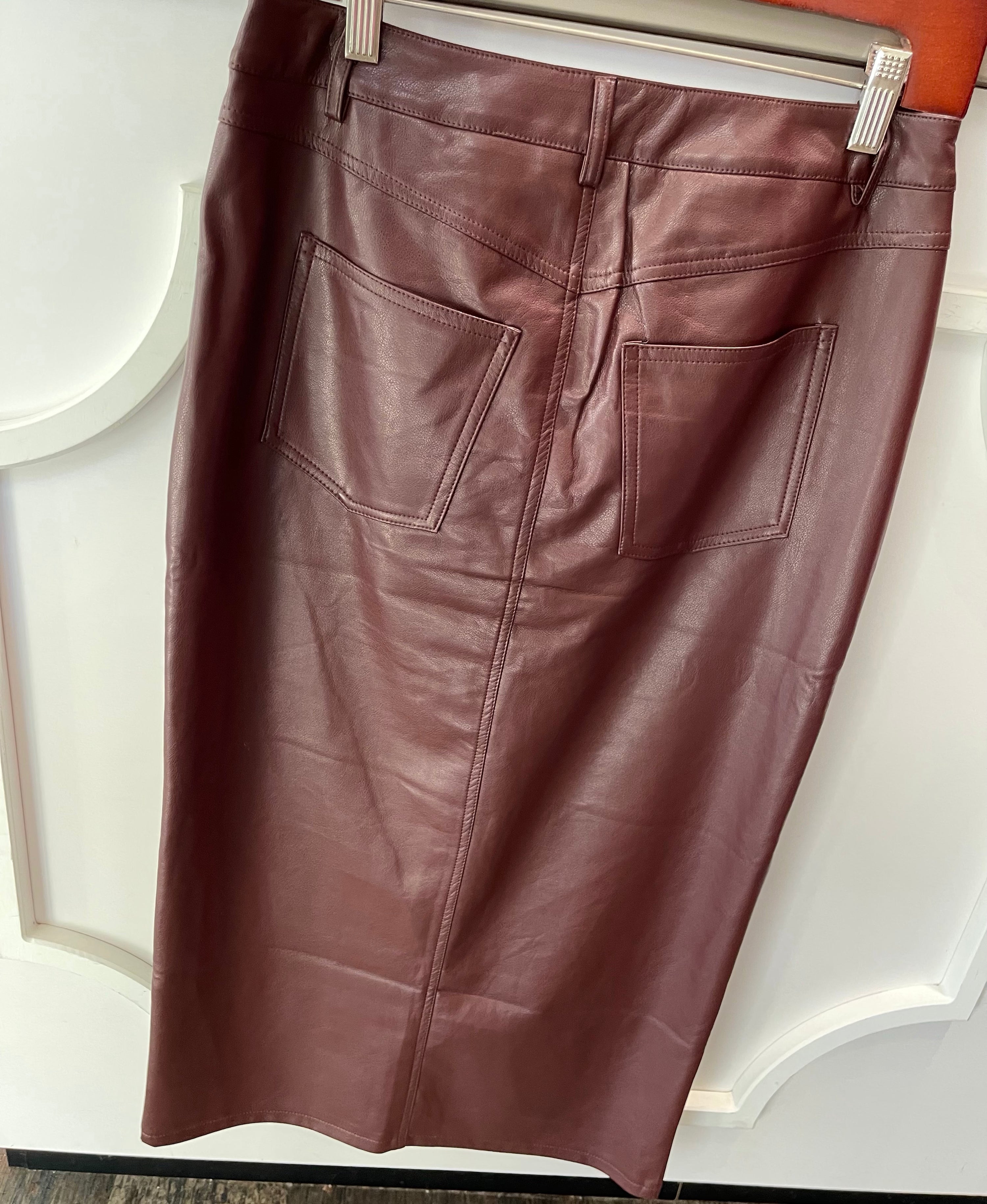 Leather Slit Skirt