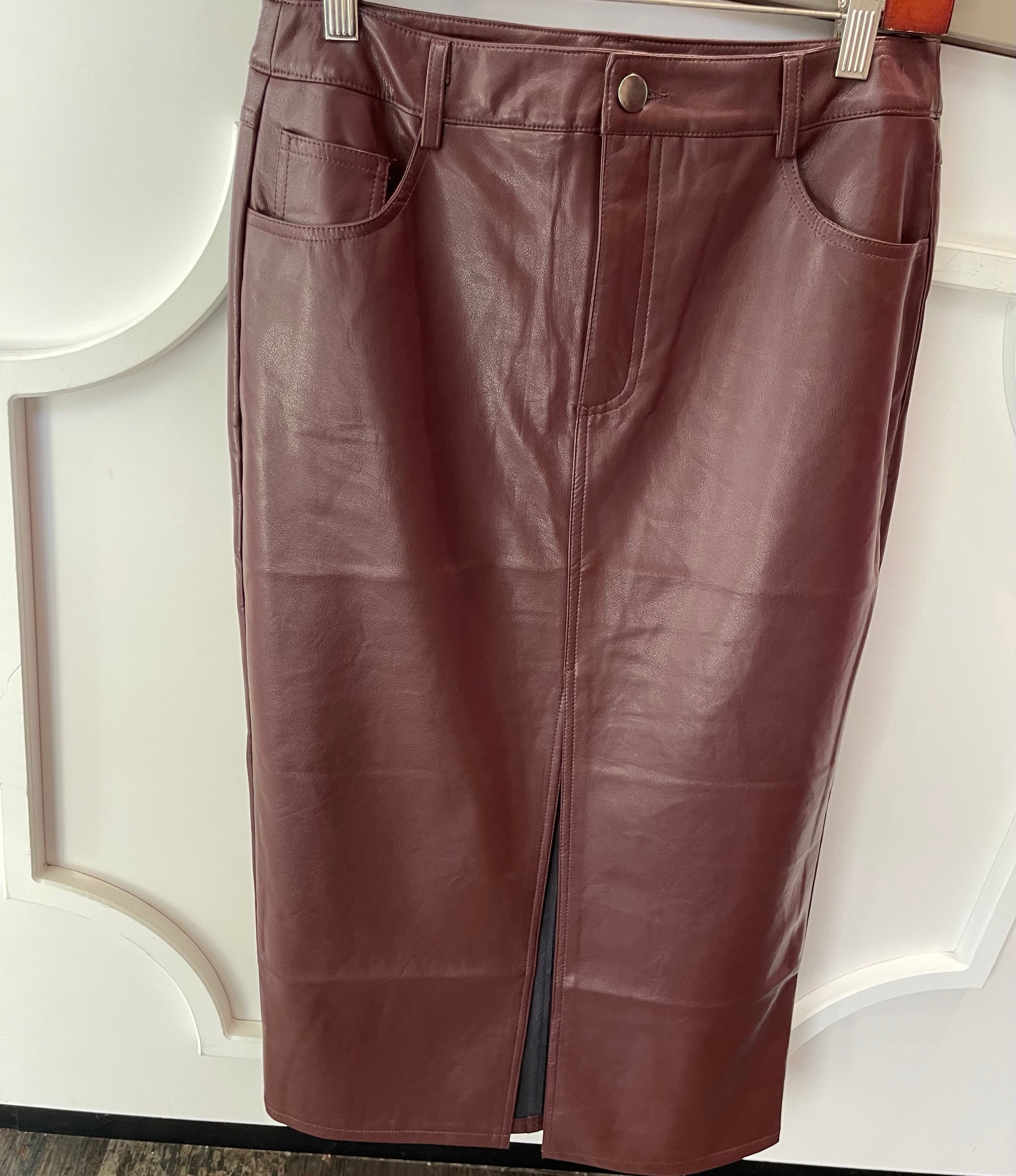 Leather Slit Skirt