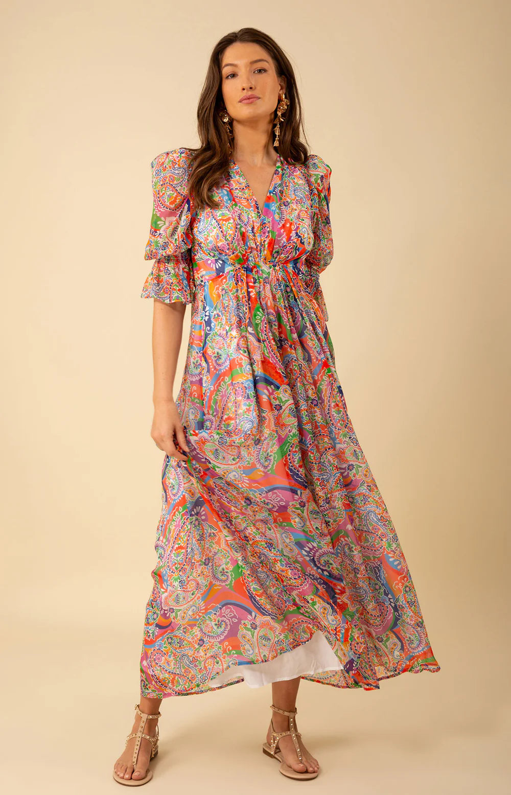 Elaina V-Neck Maxi Dress