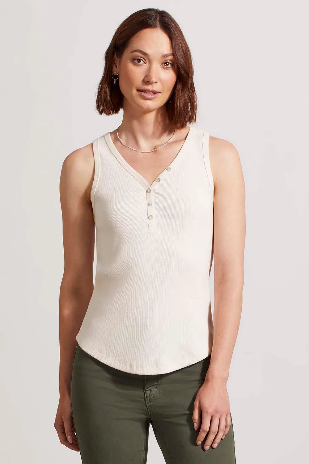 Henley Tank Top With Buttons