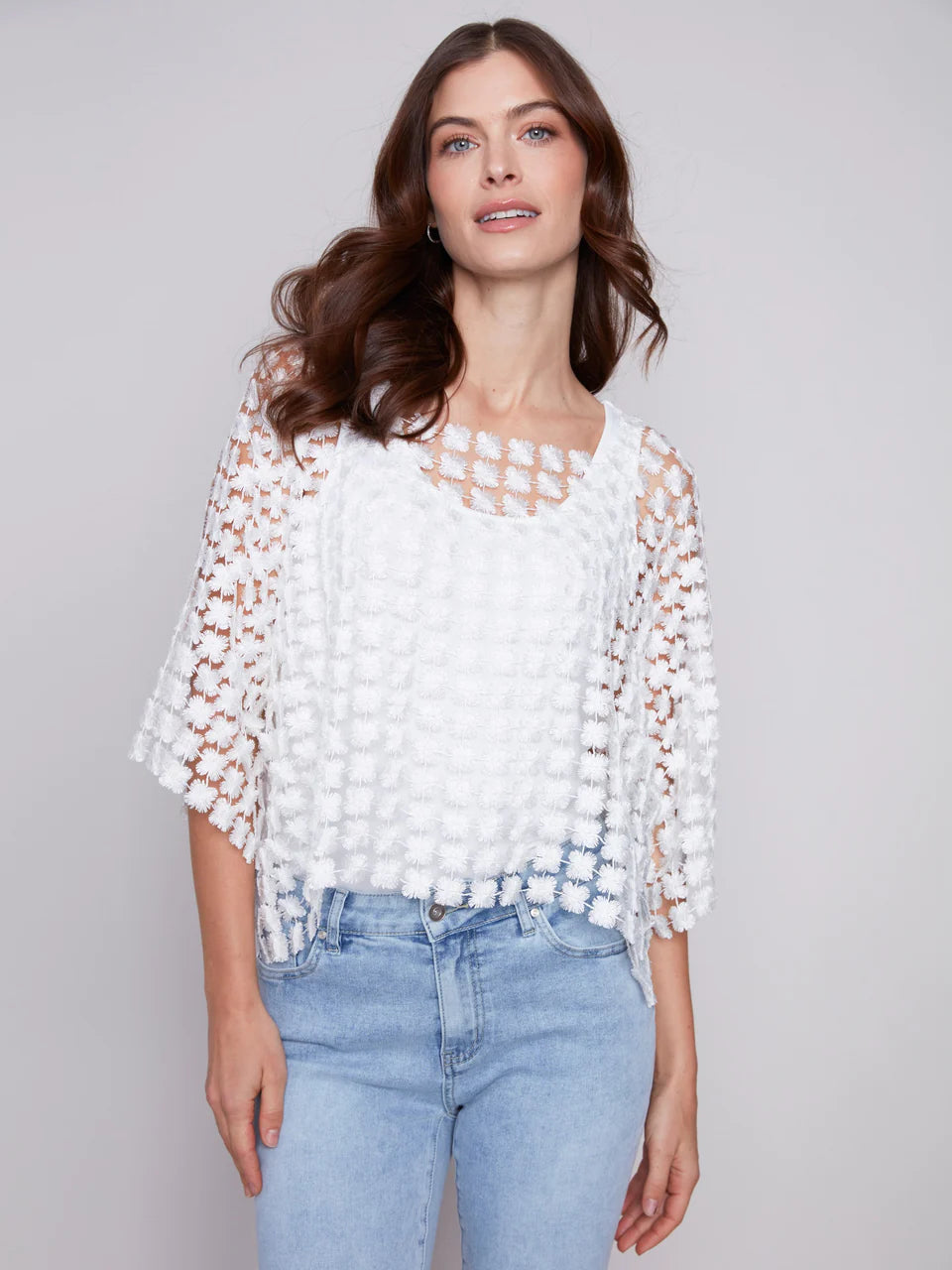 Lurex Flower Textured Top