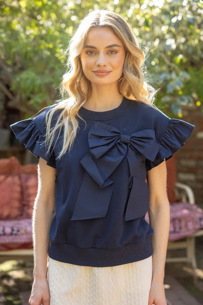 Collie Ribbon Ruffle Top