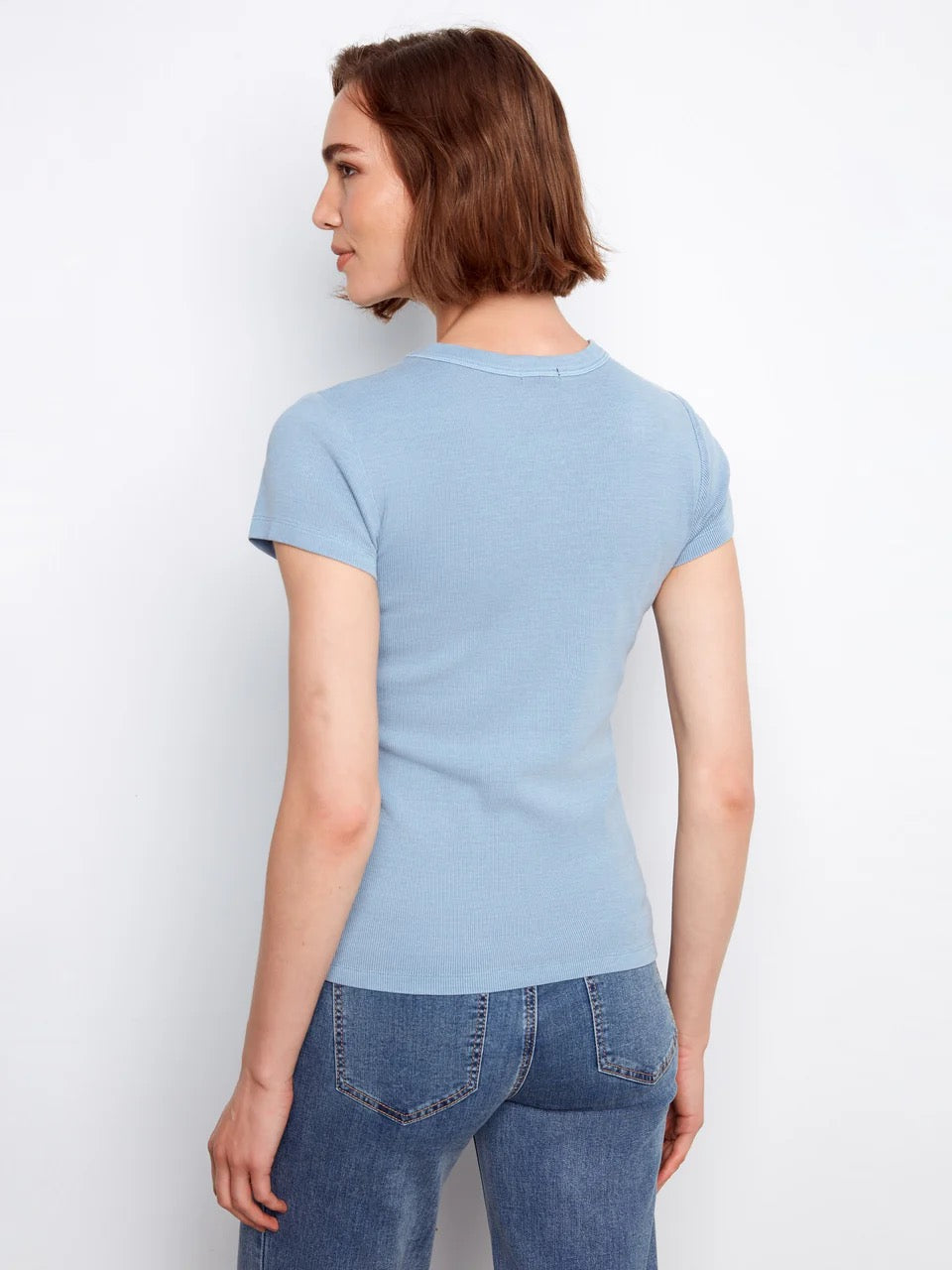 Tencel Rib Crew Neck Shirt