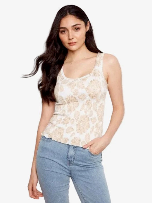 Printed Smocked Tank Top