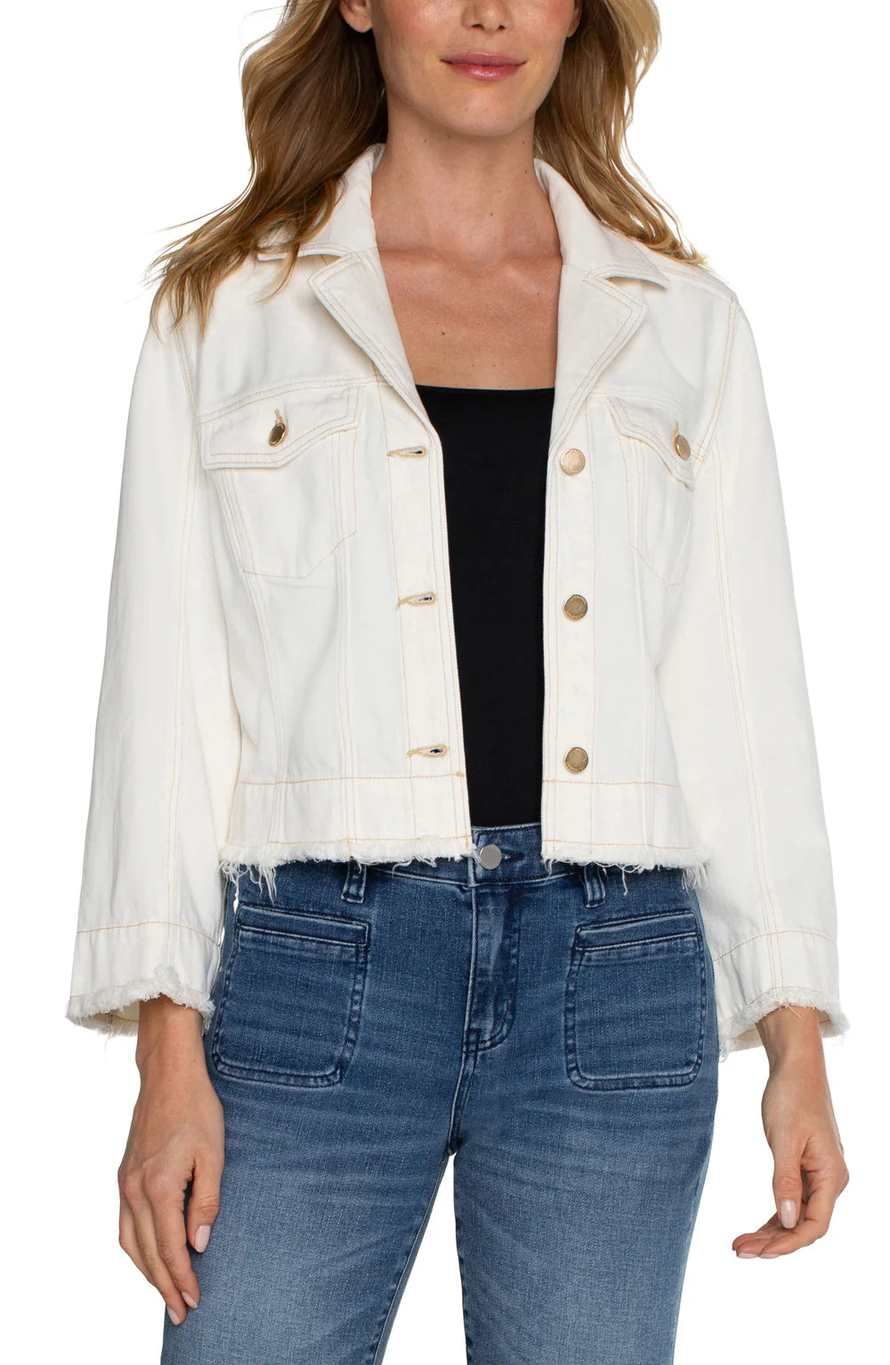 Boxy Fray Hem Jacket