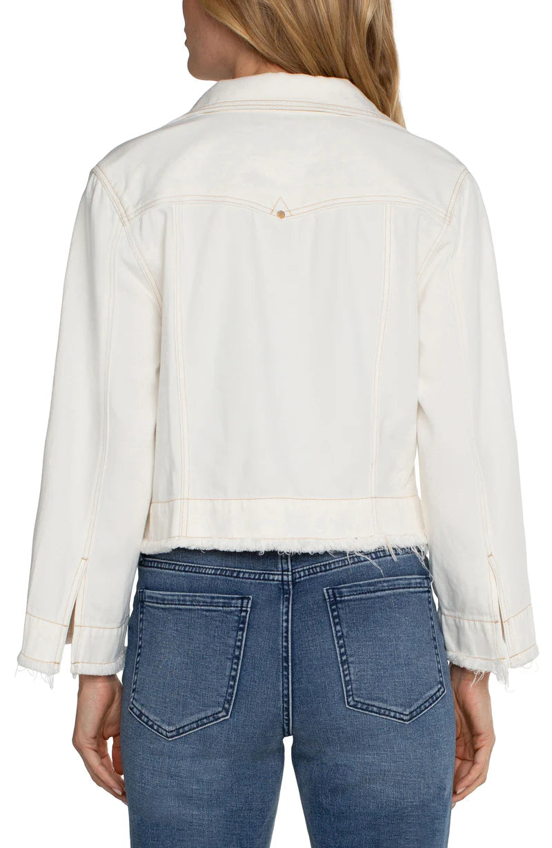 Boxy Fray Hem Jacket