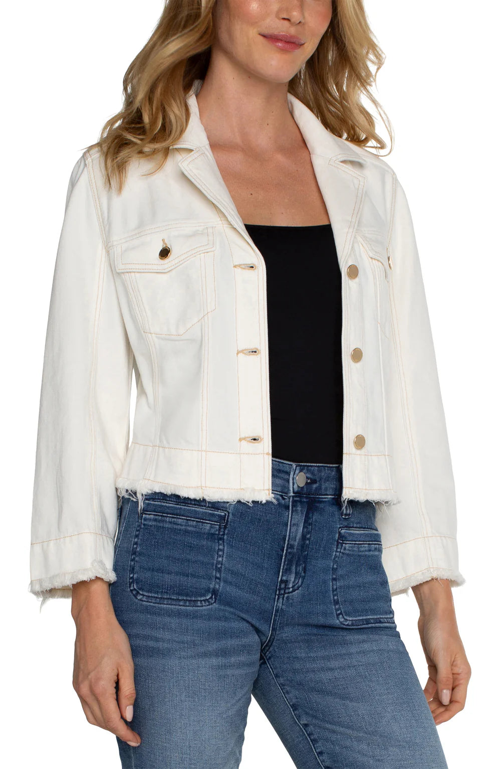 Boxy Fray Hem Jacket