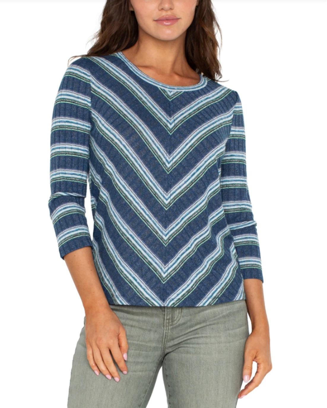 Leah 3/4 Sleeve Miter Knit Top