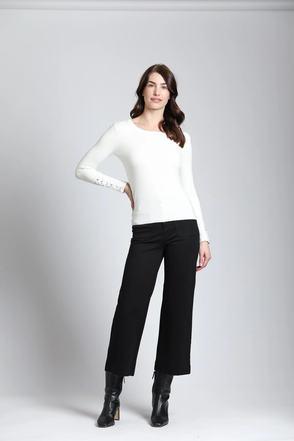 Grommet Sleeve Sweater