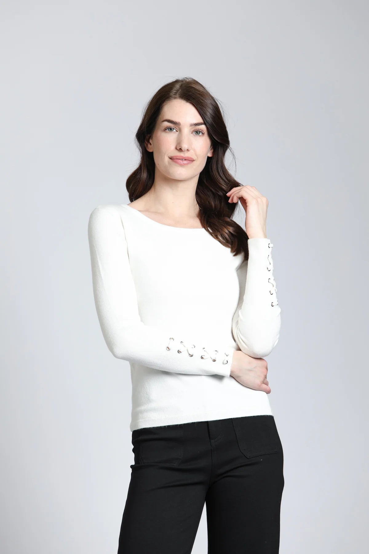 Grommet Sleeve Sweater