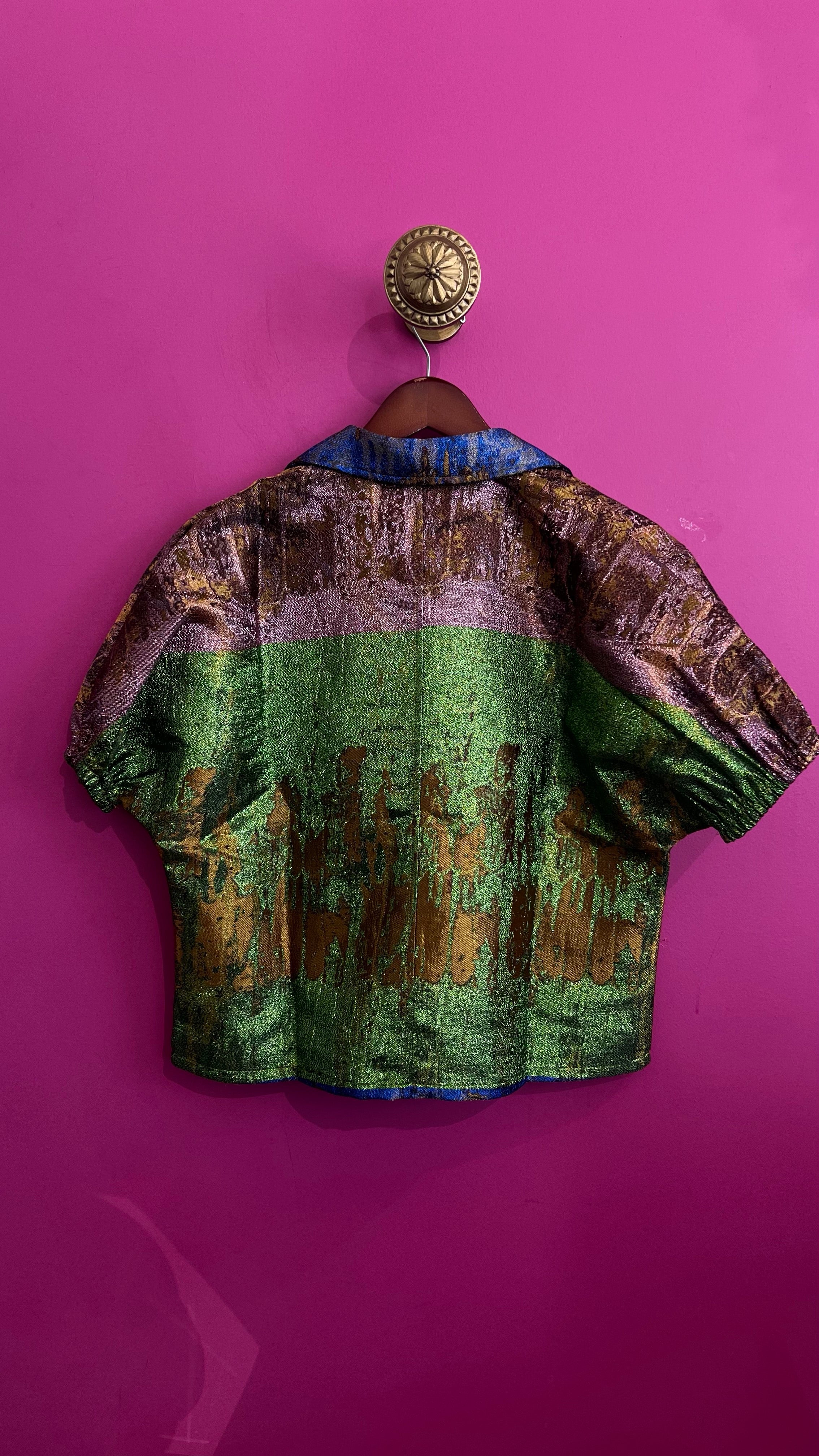 Macie Metallic Colorblock Top