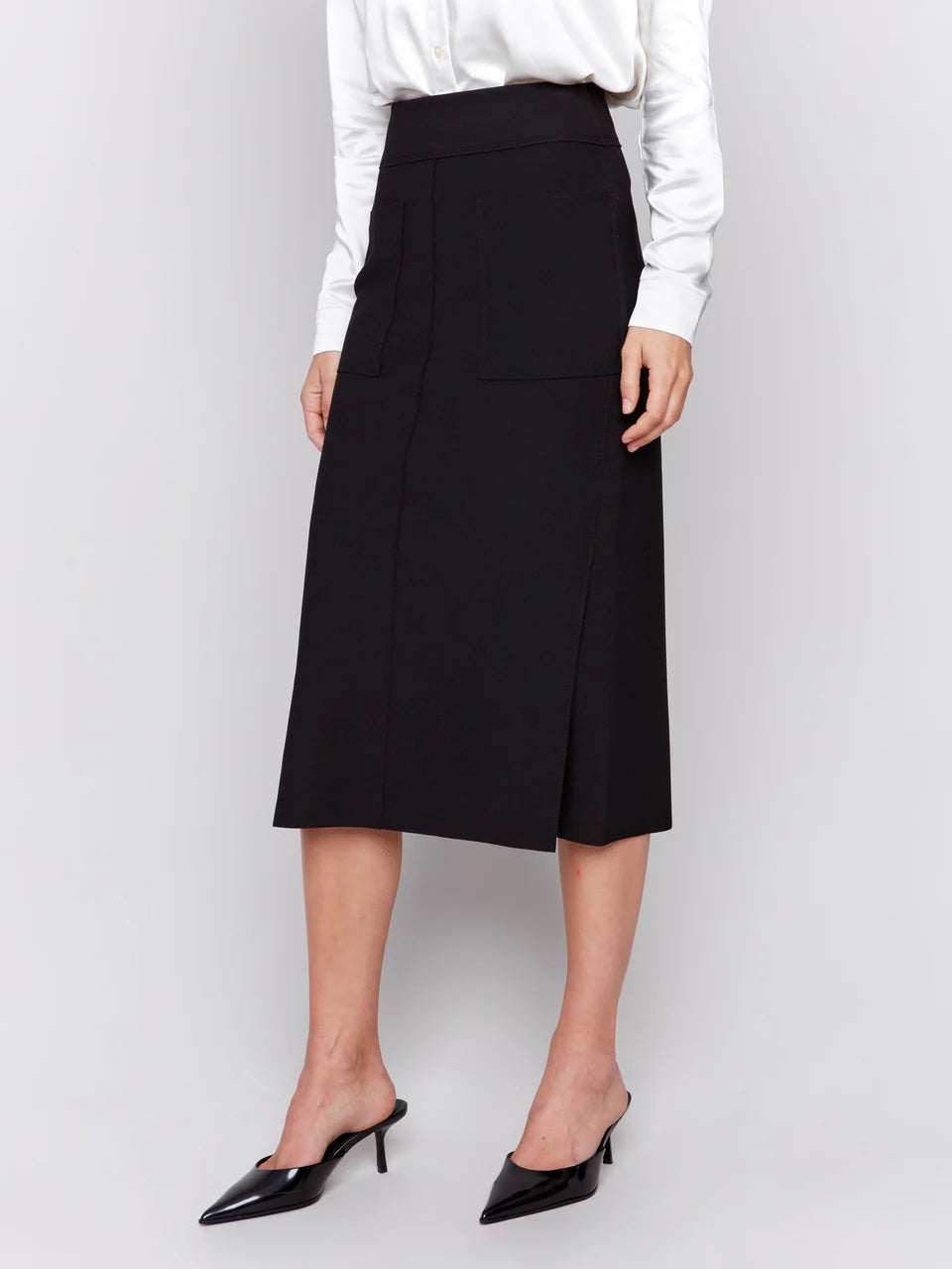 Francia Crepe Front Patch Skirt