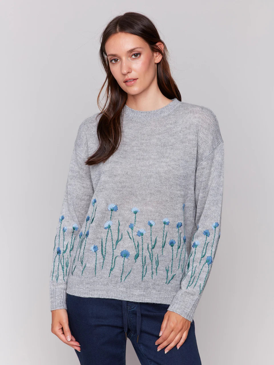 Isra Plushy Knit Flower Sweater